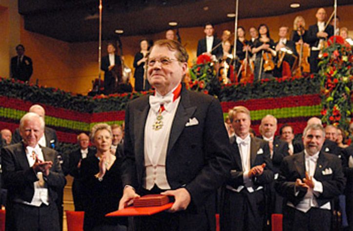 Luc Montagnier receiving his Nobel Prize in Stockholm, 2008